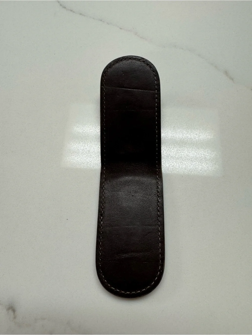 Bosca Leather Money Clip - Tan